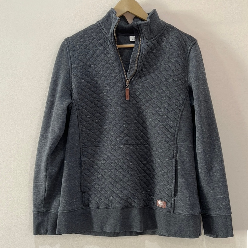 L. L. Bean Quarter-Zip Pullover Sweater with Kangaroo Pocket in size M